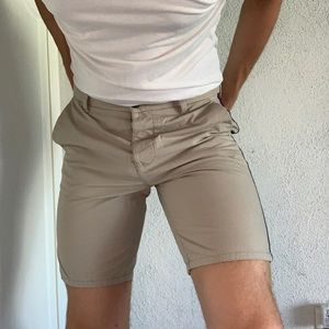Topman shorts skinny size 32 tan blue red stripe